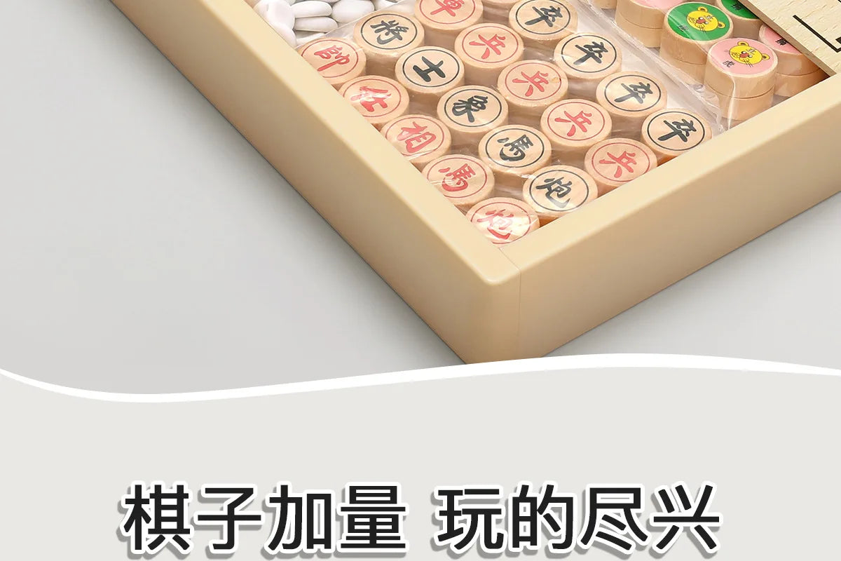 Multifunctional chessboard, flying chess, backgammon, checkers, chess, twelve-in-one chess puzzle toy board game version