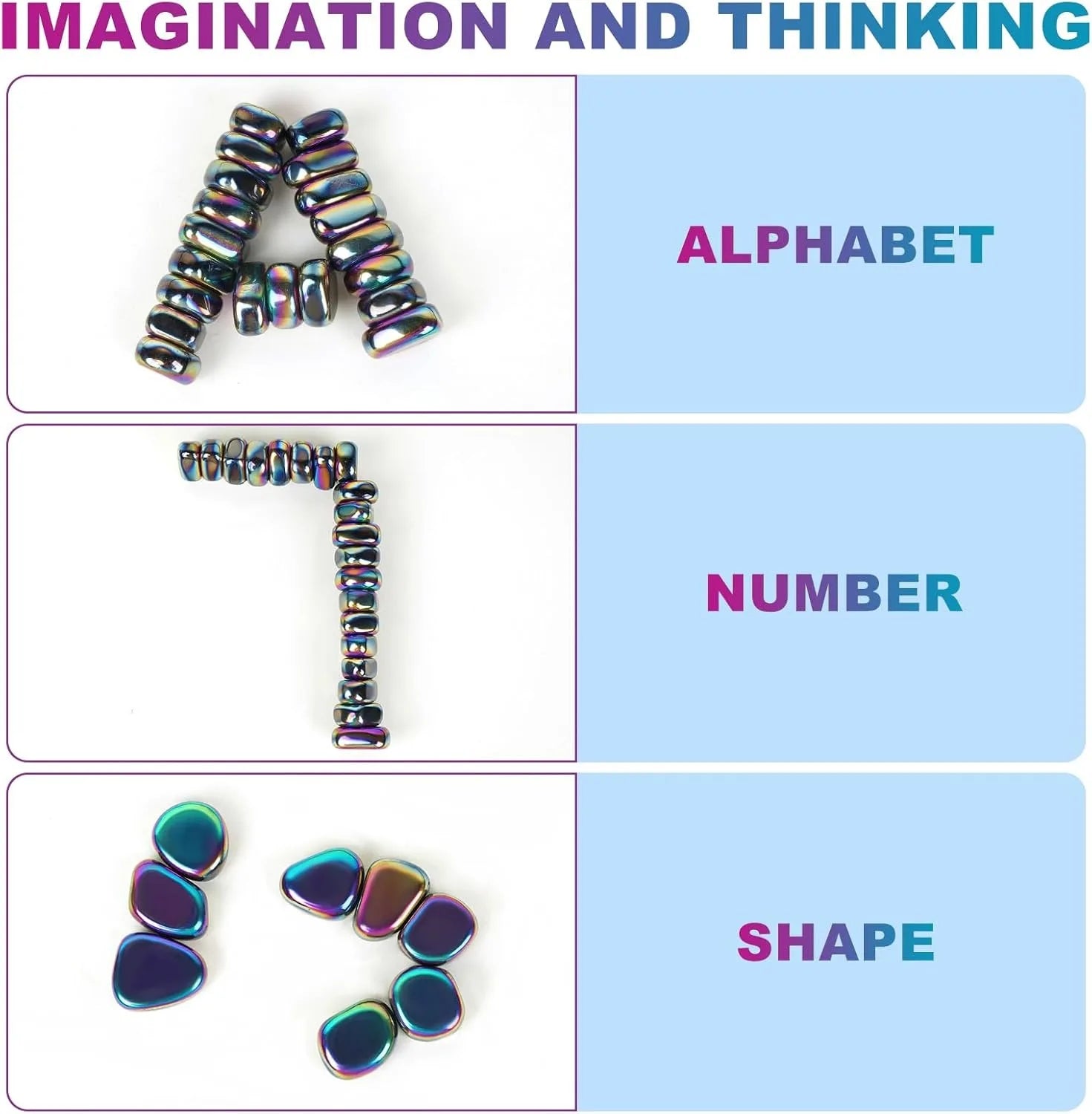 Magnet Chess Game Stones,Anti Stress Antistress Relief Fidget Toys Magnetic Stone for Adults ADHD Autism Fridge Sticker Desk EDC