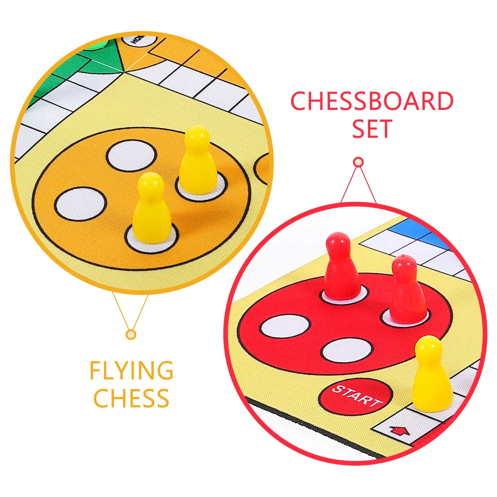1 set 1 Set Portable Flying Chess Mat Lightweight Travel Board For Party Mini Chess Durable Family Entertainment Set