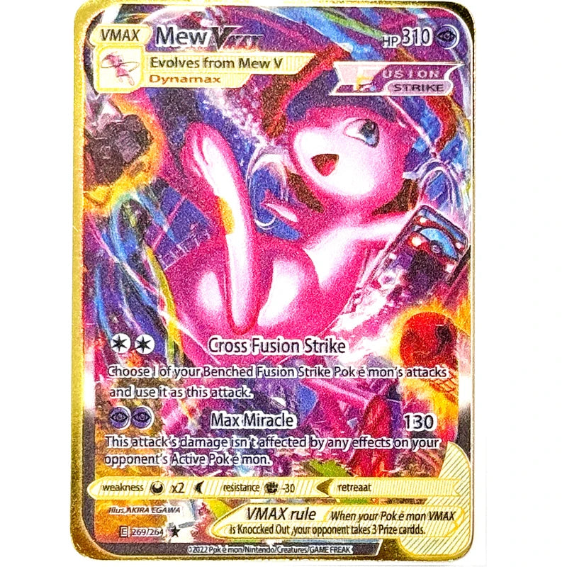 Anime Cartoon Pocket English Metal Card Mewtwo Vmax GX EX Series Arceus Charizard Raichu Collection Battle Cards Children's Gift