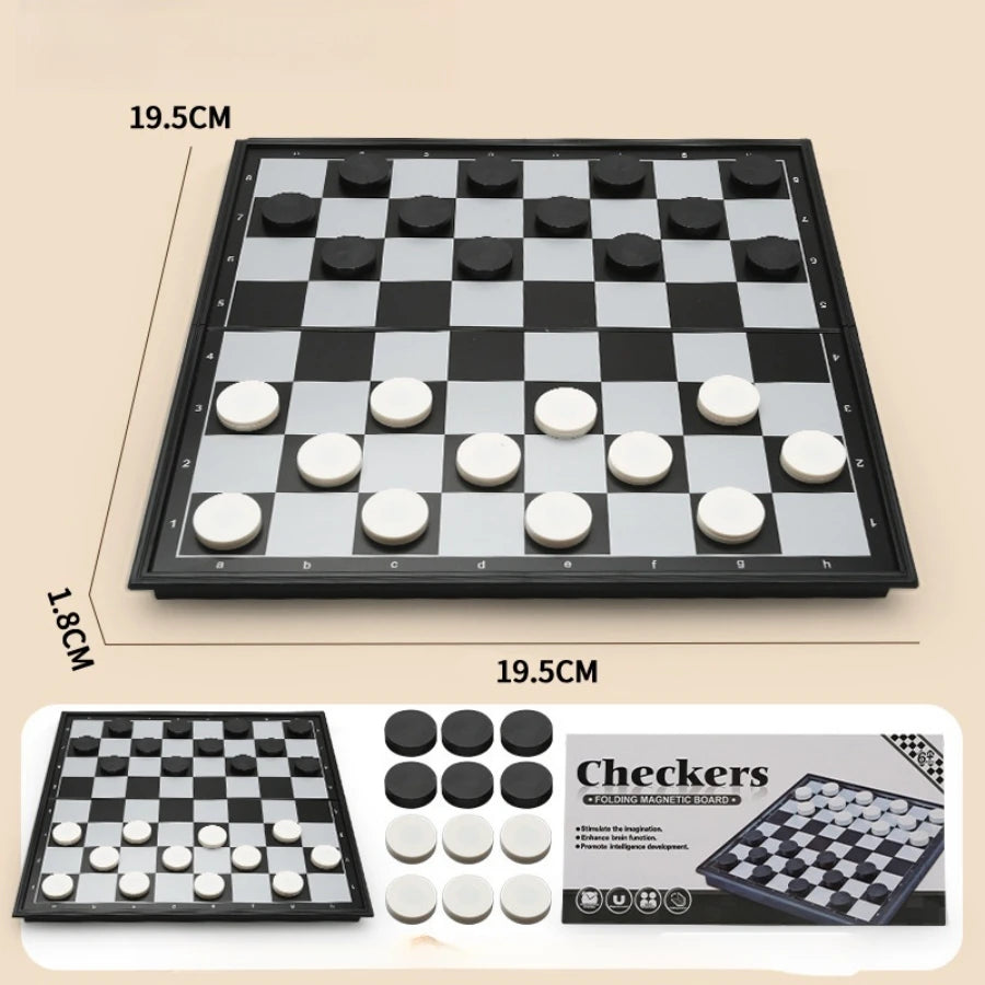 Magnetic 9-in-1 Board Game Table, Large Carpet, Flying Chess/Checkers/Chess/Snake/Backgammon/Quadruple/Tic-Tac-Toe, House Party
