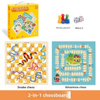 Wooden Multifunctional Board Game Chess, Flying Chess Adult Interactive Board Game Children's Puzzle Toys and Gifts