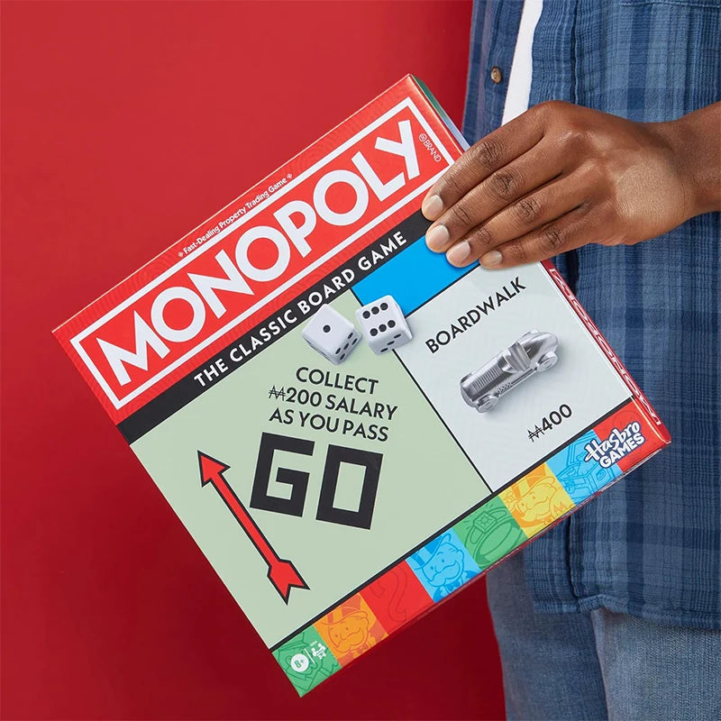 Hasbro Real Estate Tycoon Monopoly Board Game Classic Game with Storage Tray and Larger Tokens Family Games 8+