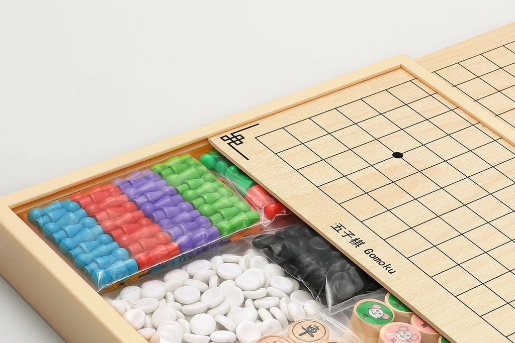 Multifunctional chessboard, flying chess, backgammon, checkers, chess, twelve-in-one chess puzzle toy board game version