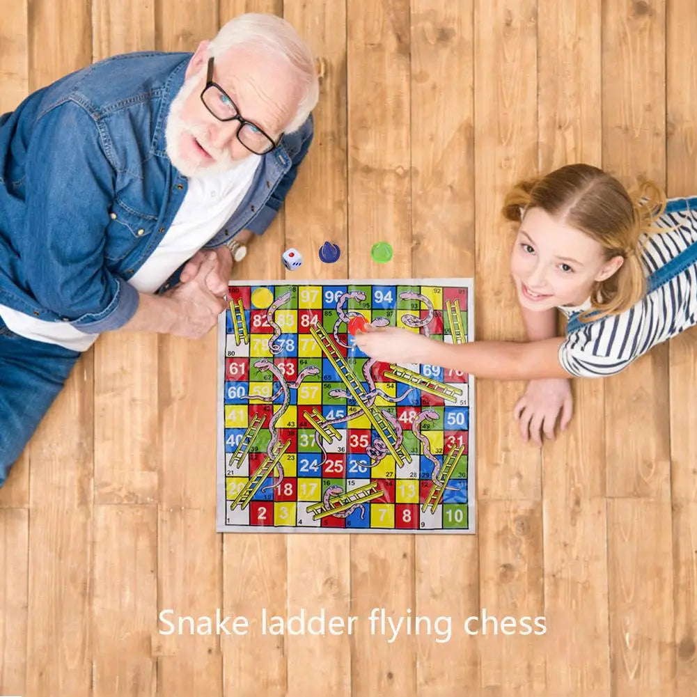 Funny Snake Ladder Flying Chess Set Children Kids Puzzle Family Party Games for Gifts Intelectual Learning Toys