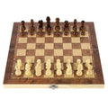 3 in 1 Foldable Wooden International Chess Set Portable Strategy Game Toy for Adults Educational Gift for Brain Training Fun