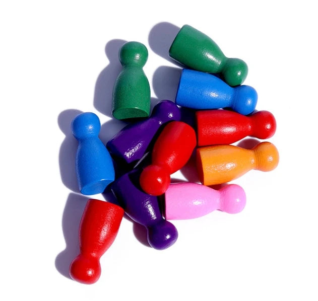 100 Pcs/Set 24*12mm Chess Pieces Board Games Accessories Marking Color Wooden Pieces