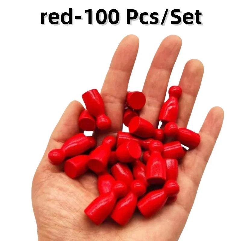 100 Pcs/Set 24*12mm Chess Pieces Board Games Accessories Marking Color Wooden Pieces