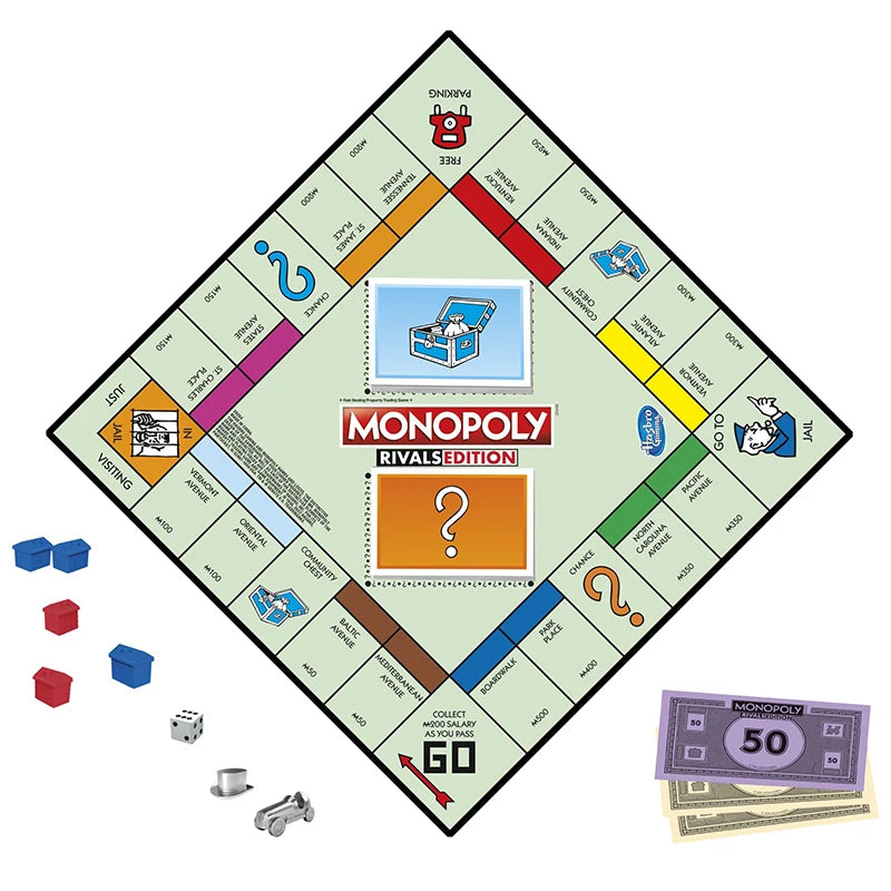 Hasbro Real Estate Tycoon Monopoly Rivals Portable Monopoly Two-player Battle Enhanced Edition Board Game