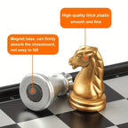 Mini Magnetic Chess Board Games, Small Portable Folding Chess  Classic Backgammon Checkers Travel Set Toys for Kids Adult Gift
