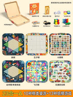 Wooden multi-functional chess board checkers flying chess Gozi chess multi-in-one board game parent-child interactive