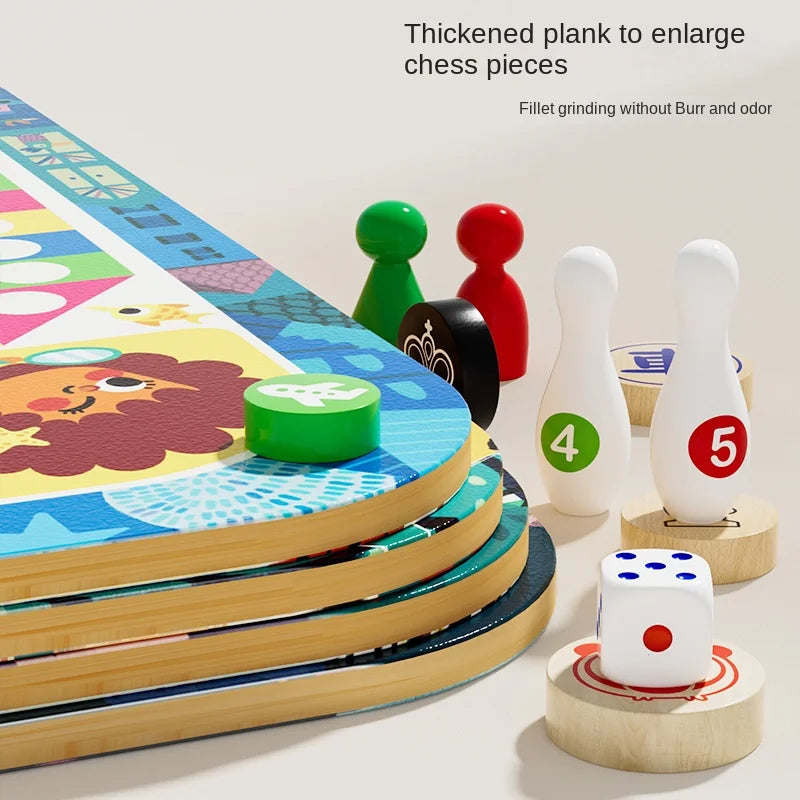 Wooden multi-functional chess board checkers flying chess Gozi chess multi-in-one board game parent-child interactive