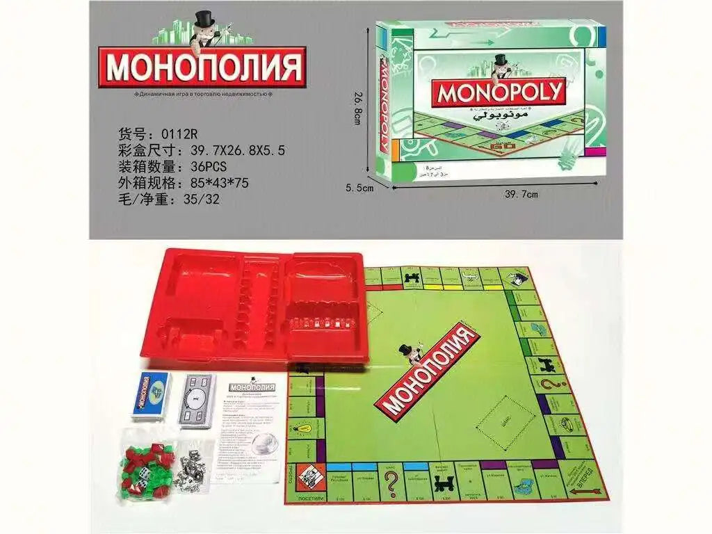 Hot French Monopoly World Tour Board Game Russian Cards