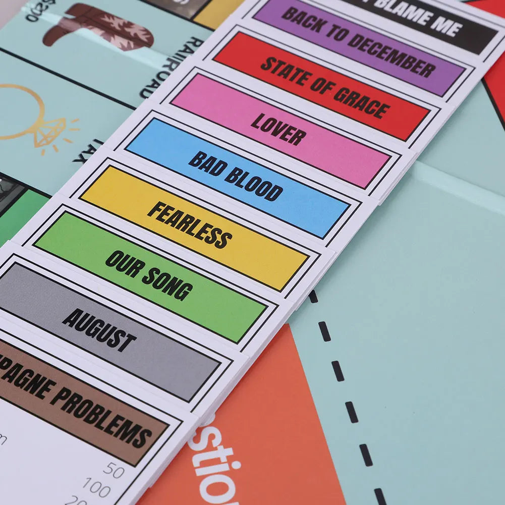 Board Game Set for Swifties Monopoly Board Game Fun Party Family Interactive Chess Games Swiftopoly Board Game for Taylor's Fans