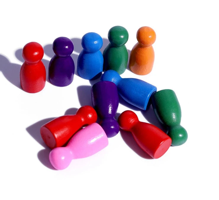 100 Pcs/Set 24*12mm Chess Pieces Board Games Accessories Marking Color Wooden Pieces