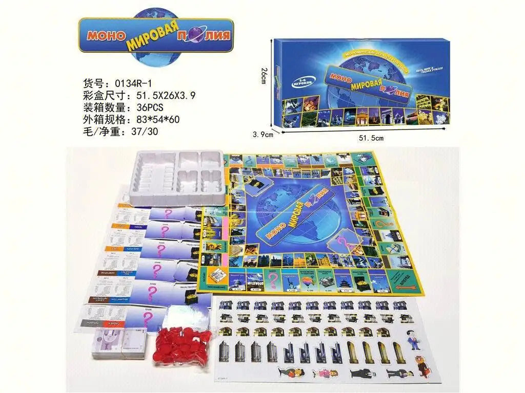 Russian version Russian monopoly Places of interest Pirate Monopoly Russian card board game toys