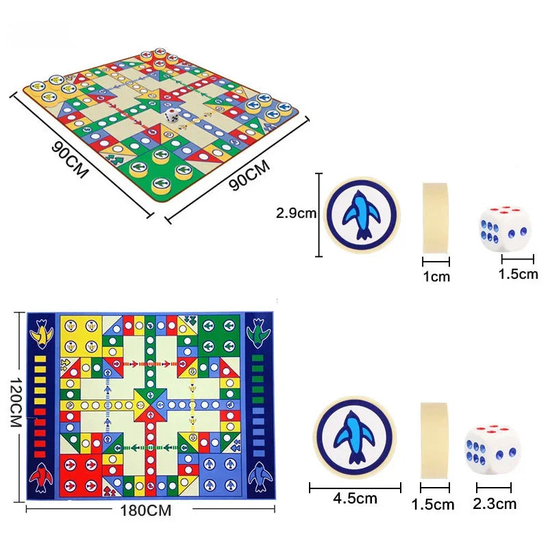 Carpet Flying Chess Children's Oversized Double-sided Checkers Adult Millionaire Game of Chess Educational Toy Table Game.