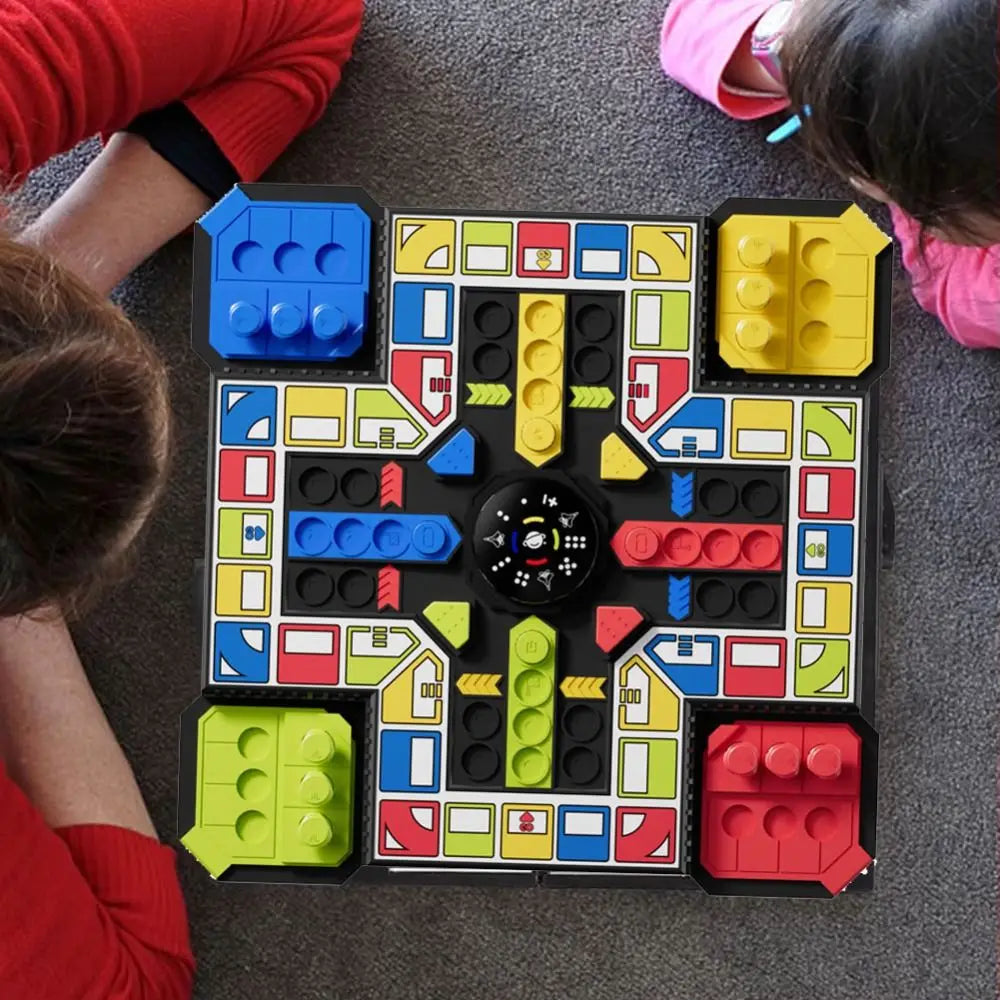 Multiplayers Flying Chess Board Game Educational Plastics Electronic Flying Chess Set Puzzle Portable Table Games Chess Toys