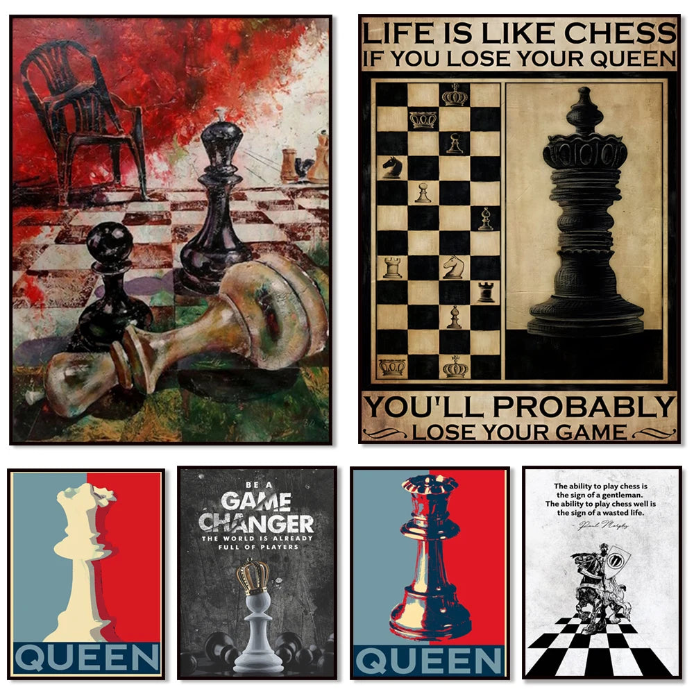 Life is like chess, if you lose the queen, you lose the game poster, chess queen print, king board game poster