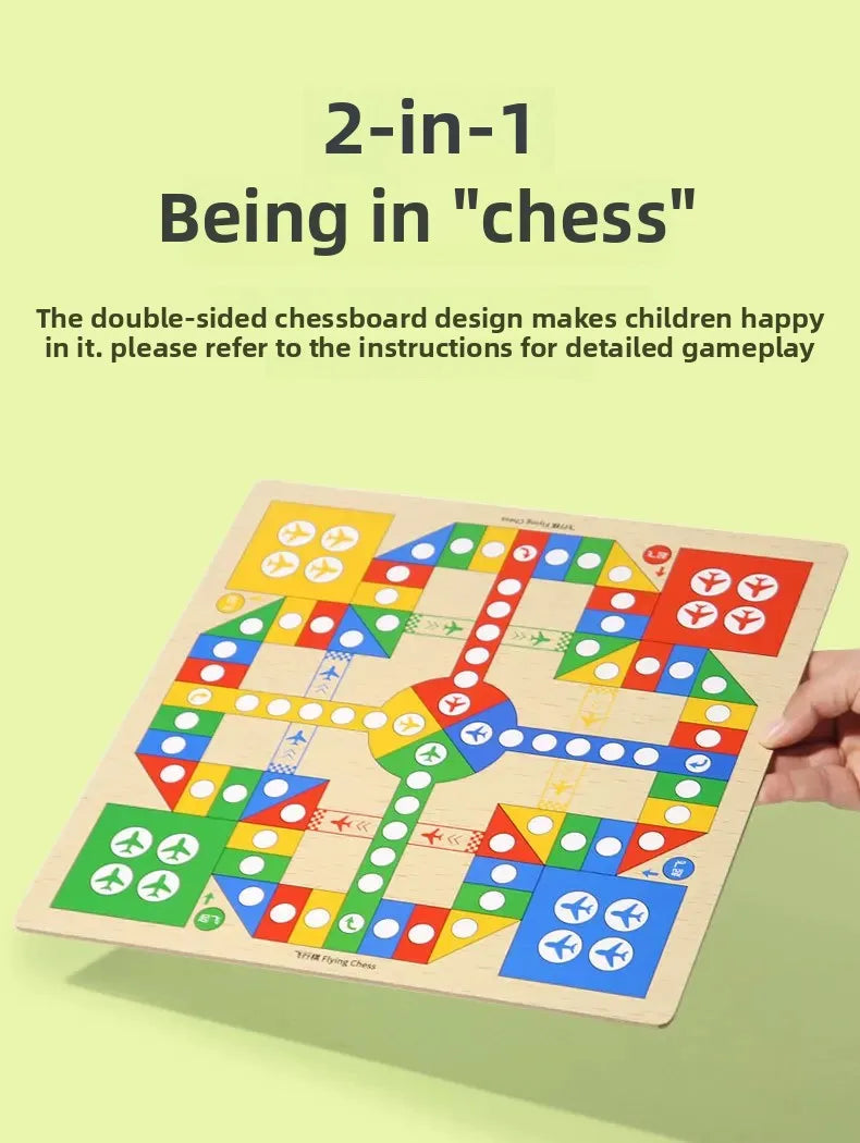 Wooden Chess Game Flying Checkers And Jumping Chess Two-In-One Interactive Parent-Child Tabletop Game Children's Educational Toy