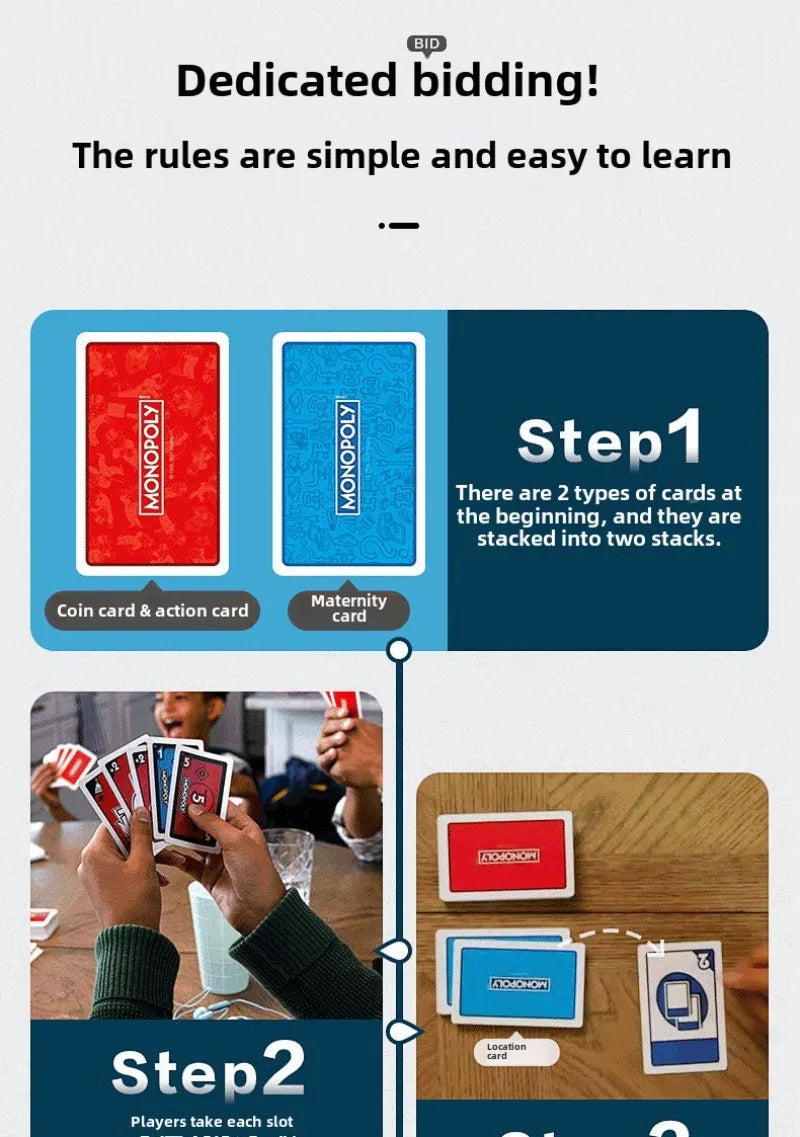 Hasbro Monopoly Gaming Deal Card Game Family Gathering Friends Party Board Game Battle Children Christmas Birthday Gifts Toys