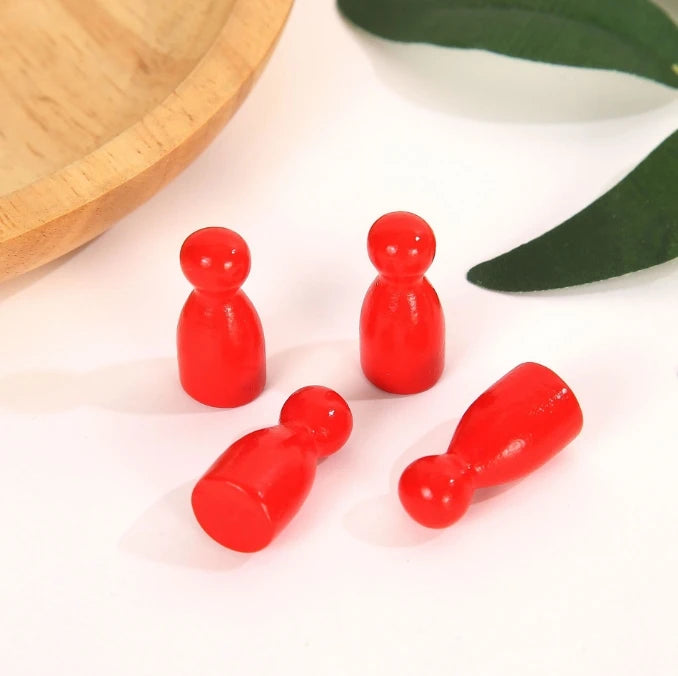 100 Pcs/Set 24*12mm Chess Pieces Board Games Accessories Marking Color Wooden Pieces