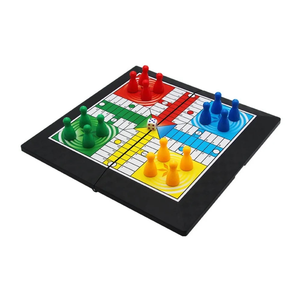 Classic Foldable Ludo Game Set Parent Child Interaction Strategy Game Flying Chess Board Game for Teens Kids