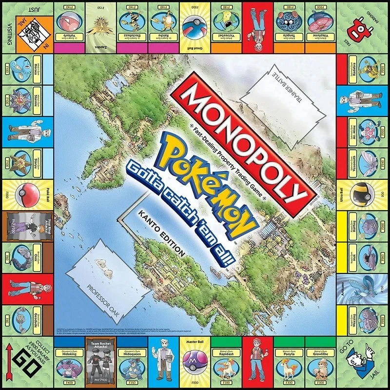 English Version Kawaii DIY Family Gathering Pokemon Monopoly Leisure Board Game Card Puzzle Game 2-6 People Party Birthday Game