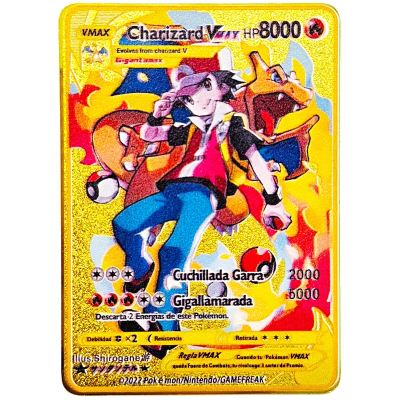 Anime Cartoon Pocket English Metal Card Mewtwo Vmax GX EX Series Arceus Charizard Raichu Collection Battle Cards Children's Gift