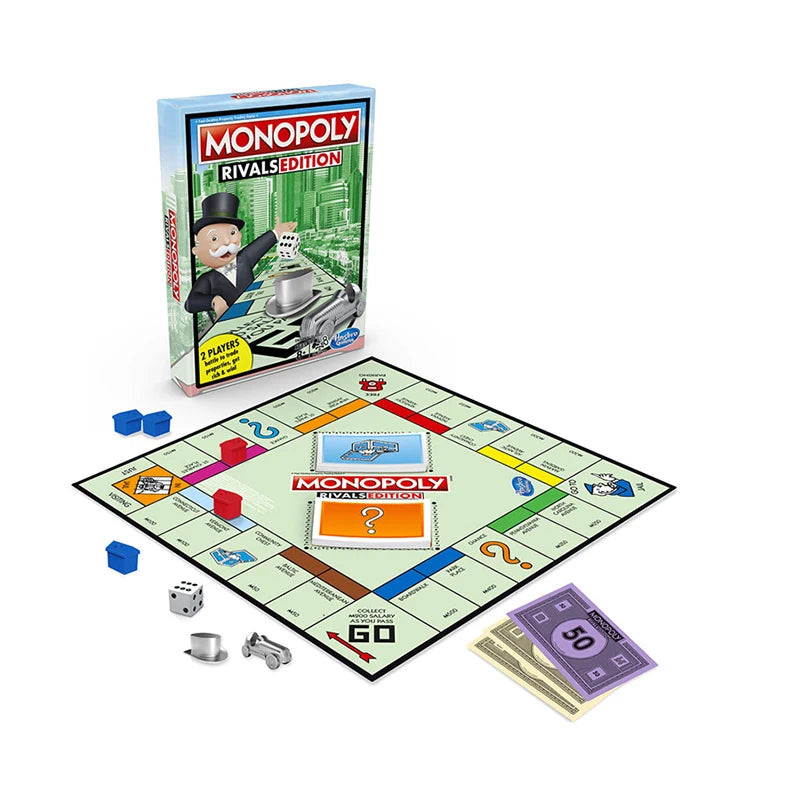 Hasbro Real Estate Tycoon Monopoly Rivals Portable Monopoly Two-player Battle Enhanced Edition Board Game