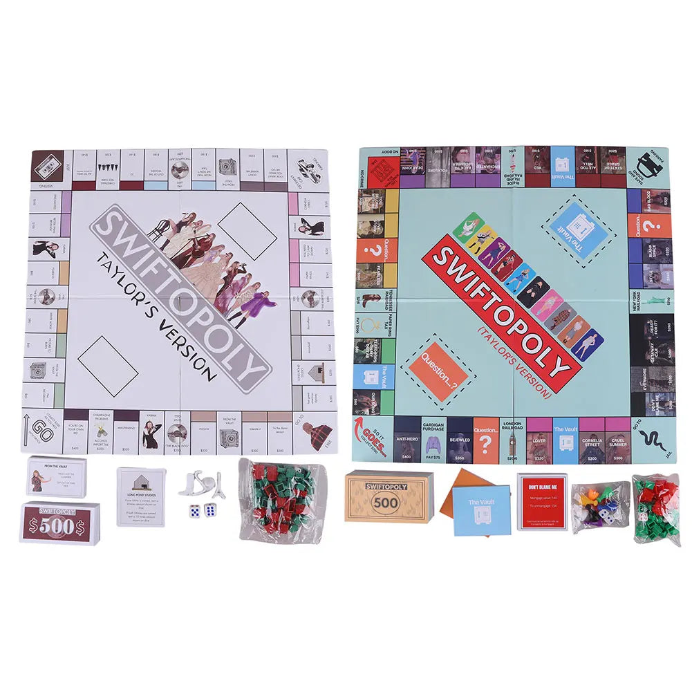 Board Game Set for Swifties Monopoly Board Game Fun Party Family Interactive Chess Games Swiftopoly Board Game for Taylor's Fans