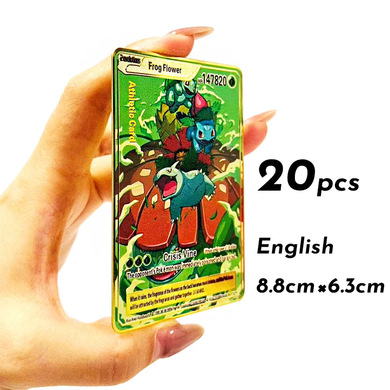 Anime Cartoon Pocket English Metal Card Mewtwo Vmax GX EX Series Arceus Charizard Raichu Collection Battle Cards Children's Gift