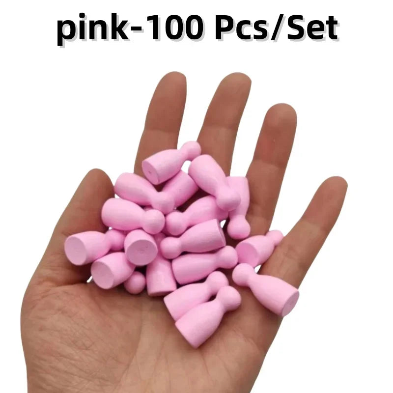100 Pcs/Set 24*12mm Chess Pieces Board Games Accessories Marking Color Wooden Pieces