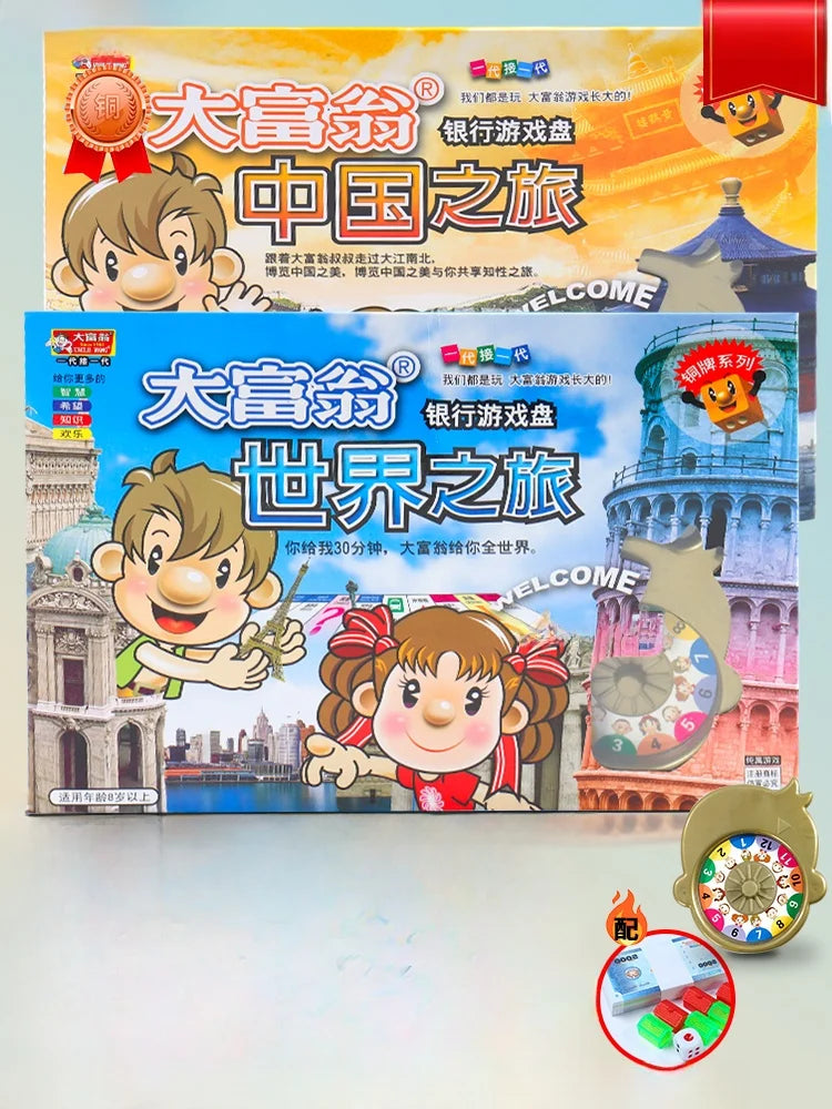 Monopoly Luxury Edition Classic Board Game World Tour for Adults Children's Gift Ideal for Fly Fun And Eonal Play