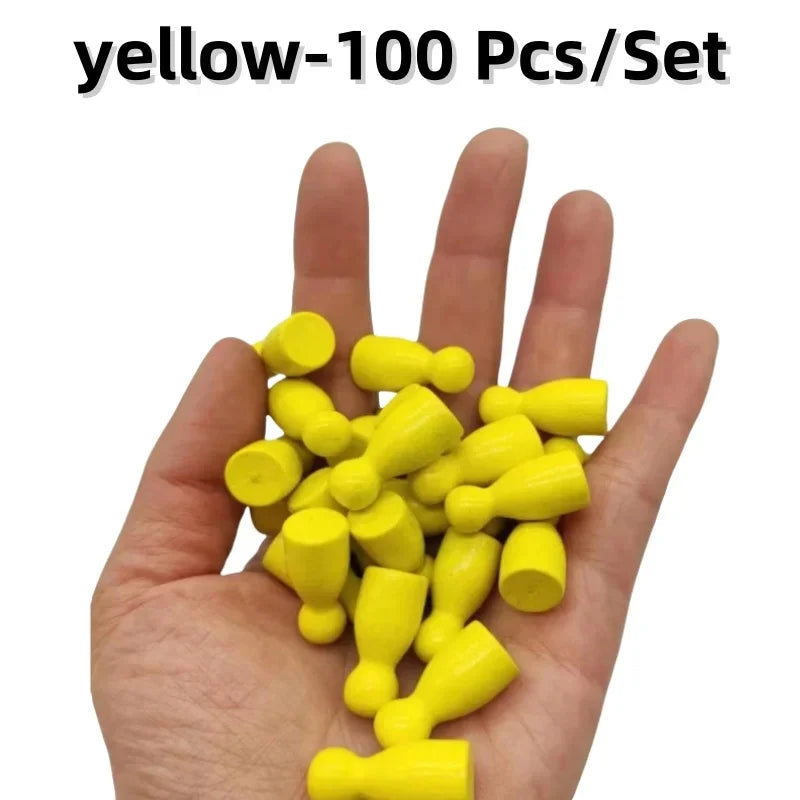 100 Pcs/Set 24*12mm Chess Pieces Board Games Accessories Marking Color Wooden Pieces