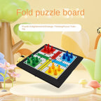 Classic Foldable Ludo Game Set Parent Child Interaction Strategy Game Flying Chess Board Game for Teens Kids