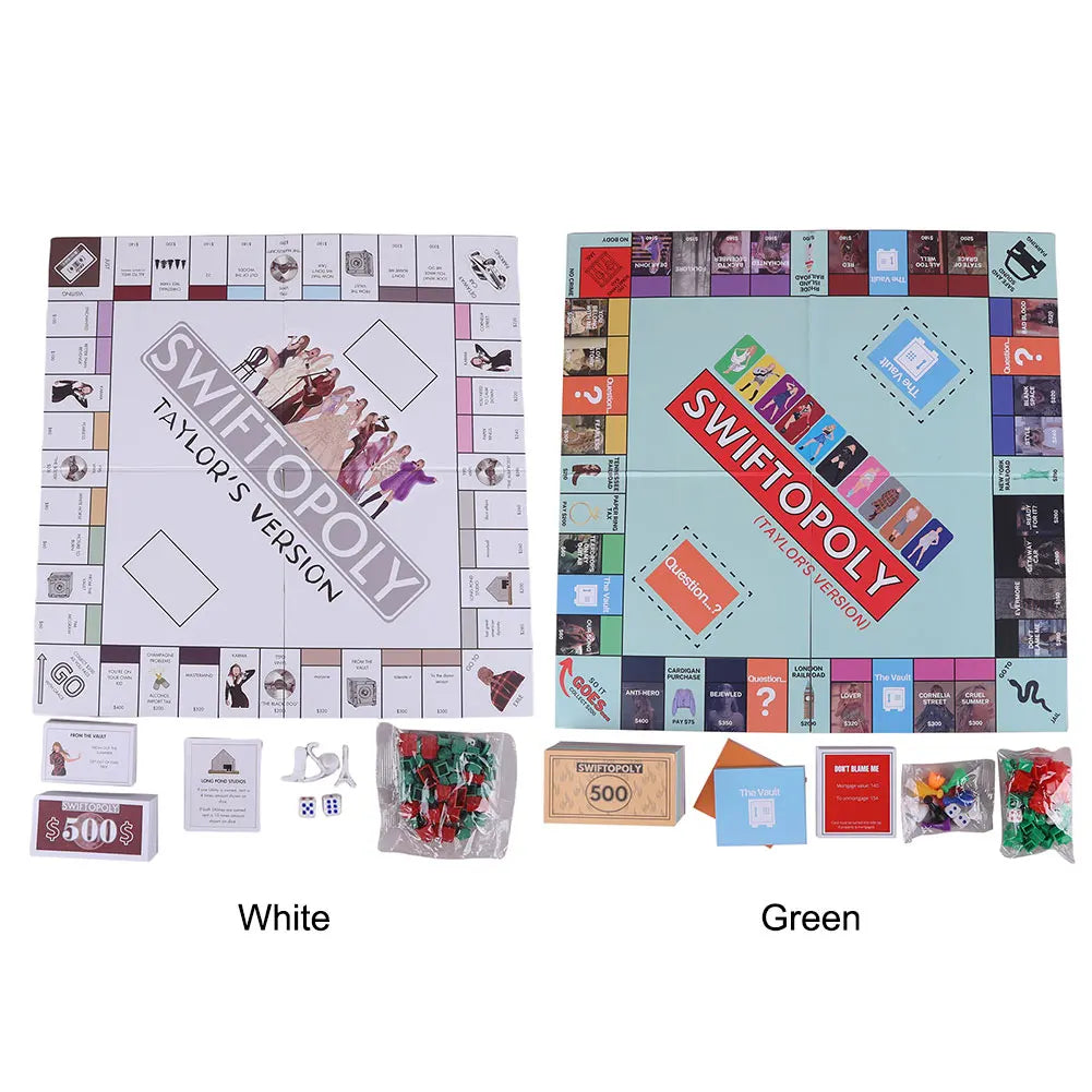Board Game Set for Swifties Monopoly Board Game Fun Party Family Interactive Chess Games Swiftopoly Board Game for Taylor's Fans