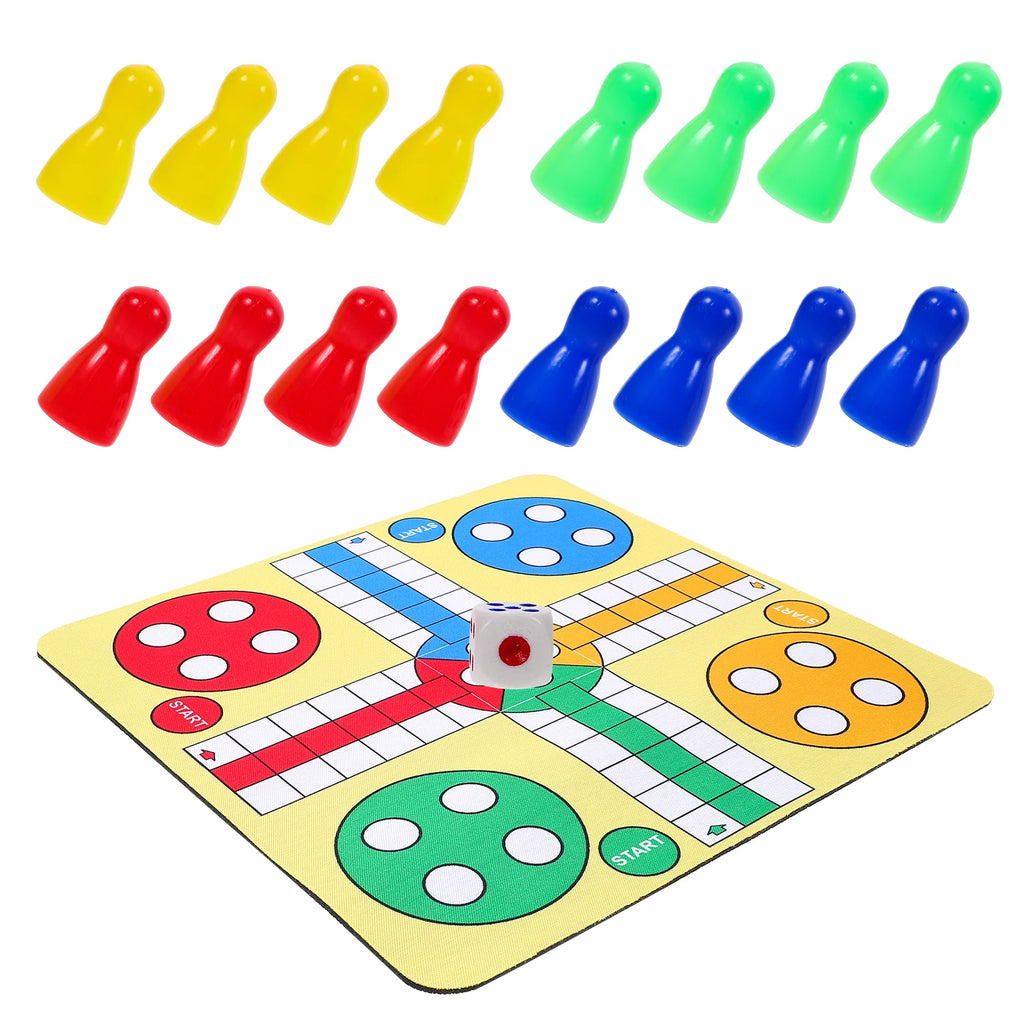 1 set Flying Set 24cm Ludo Board Game Toy Lightweight Portable Chess for Party Home KTV Bars Mini Table Chess Toys