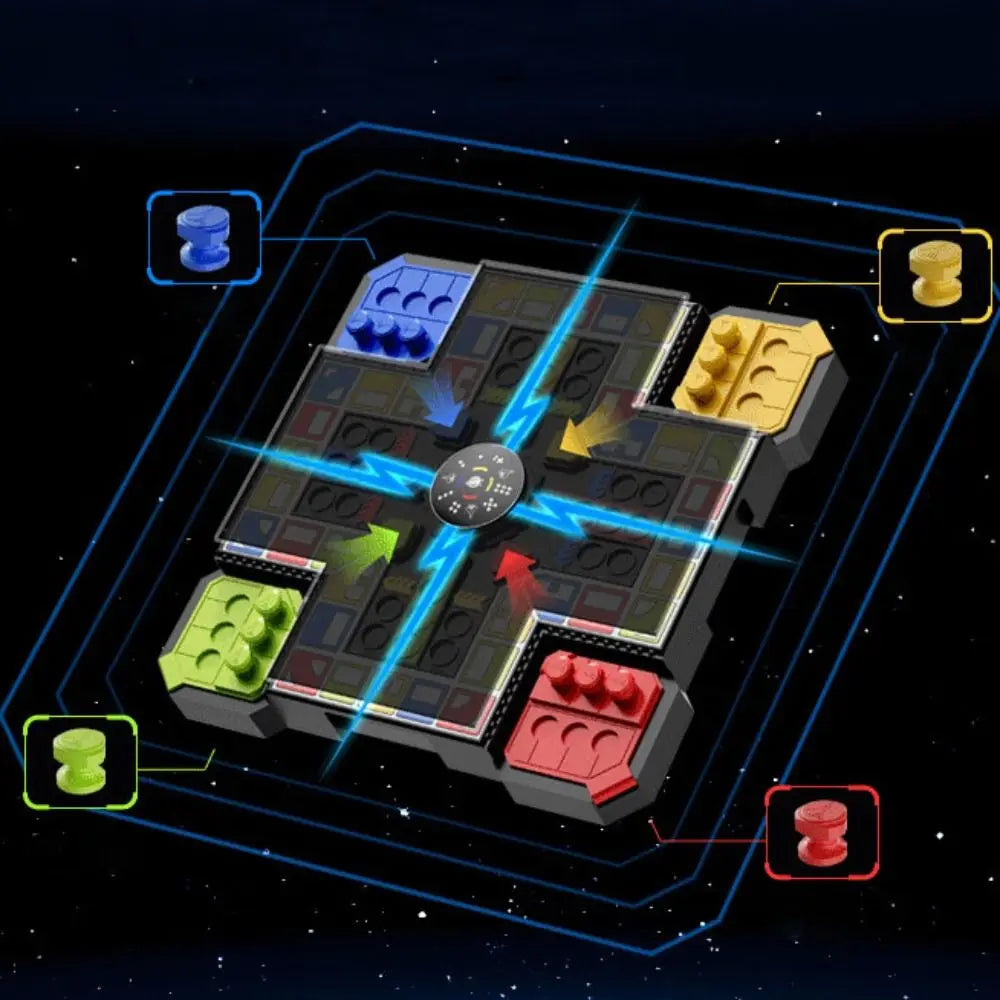 Multiplayers Flying Chess Board Game Educational Plastics Electronic Flying Chess Set Puzzle Portable Table Games Chess Toys