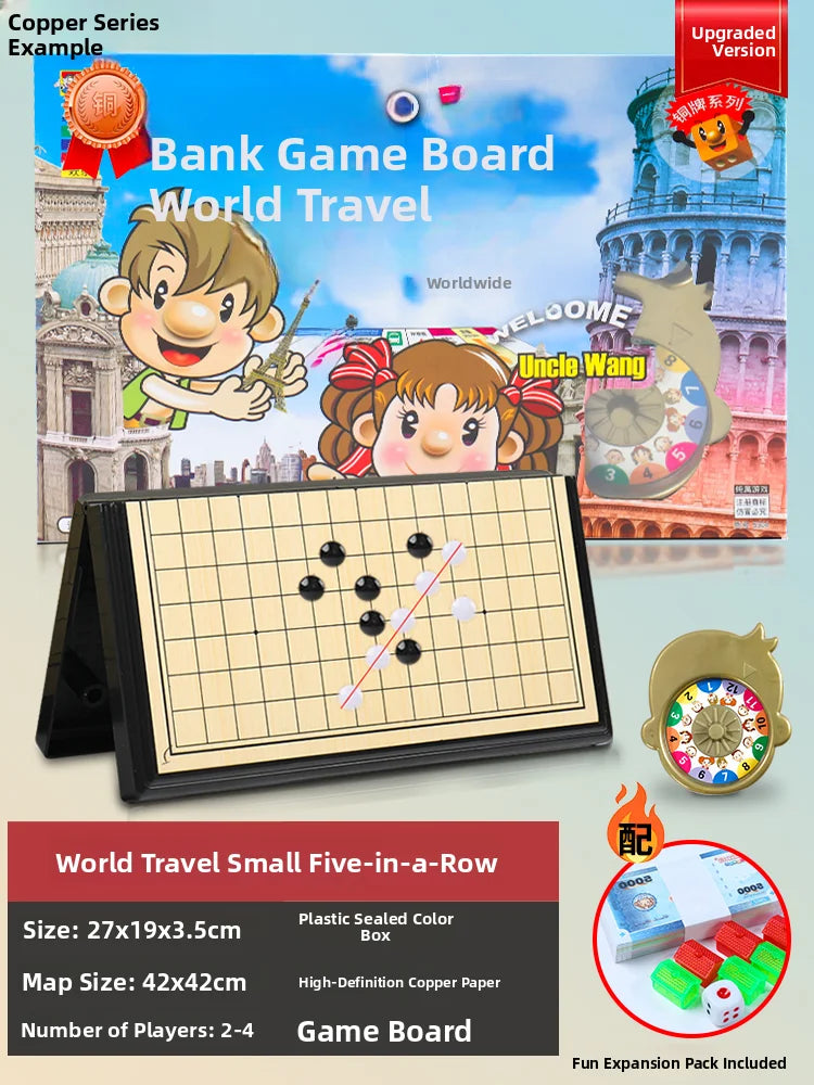 Monopoly Luxury Edition Classic Board Game World Tour for Adults Children's Gift Ideal for Fly Fun And Eonal Play