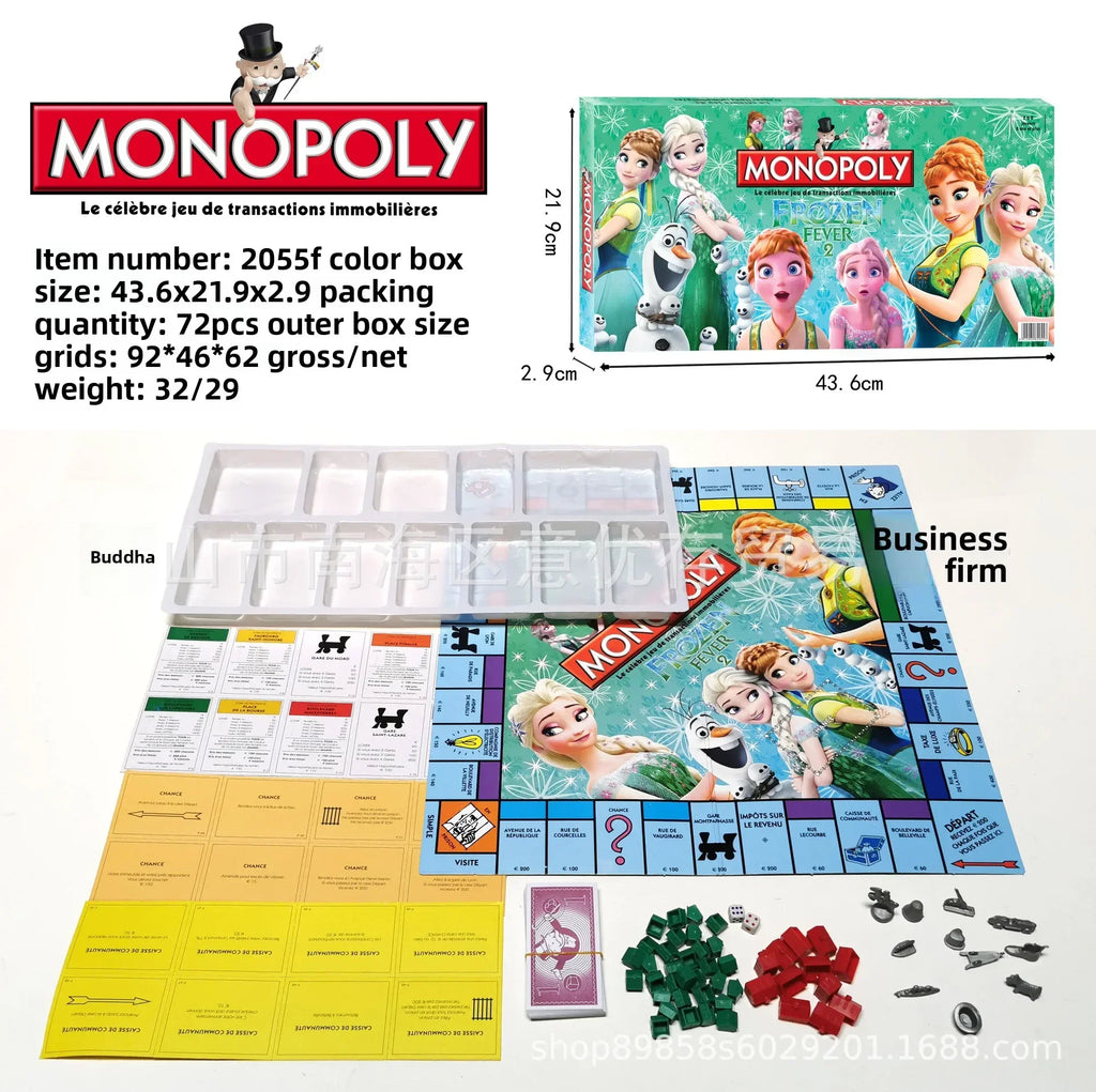 Hot French Monopoly World Tour Board Game Russian Cards