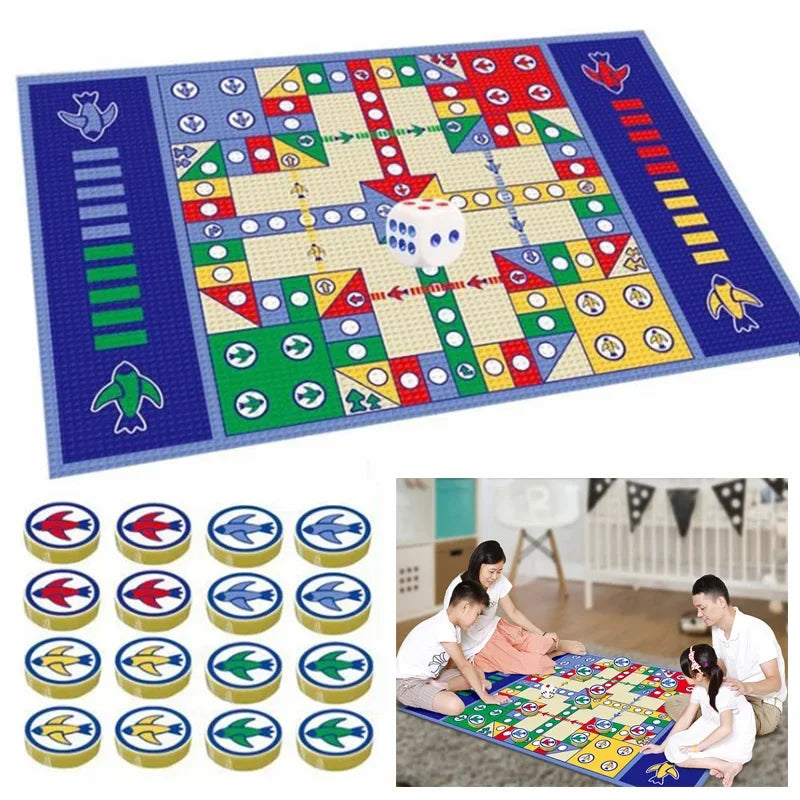 Carpet Flying Chess Children's Oversized Double-sided Checkers Adult Millionaire Game of Chess Educational Toy Table Game.