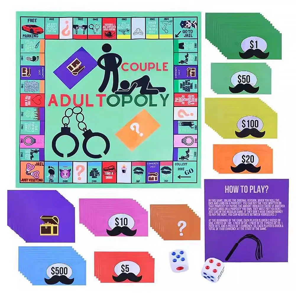 2025 New Adult Couple Game Night Monopoly Games Couple Board Funny Interactive 2 Player Board Game