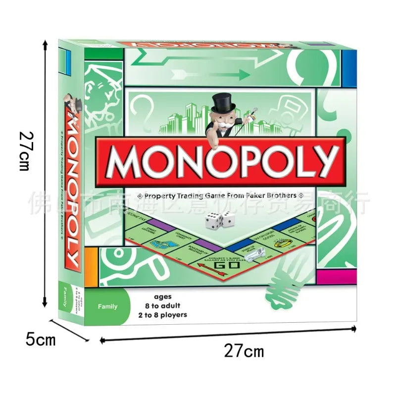 Popular English version of Monopoly World Tour Table Game Cards, Party Game