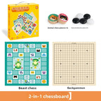 Wooden Multifunctional Board Game Chess, Flying Chess Adult Interactive Board Game Children's Puzzle Toys and Gifts
