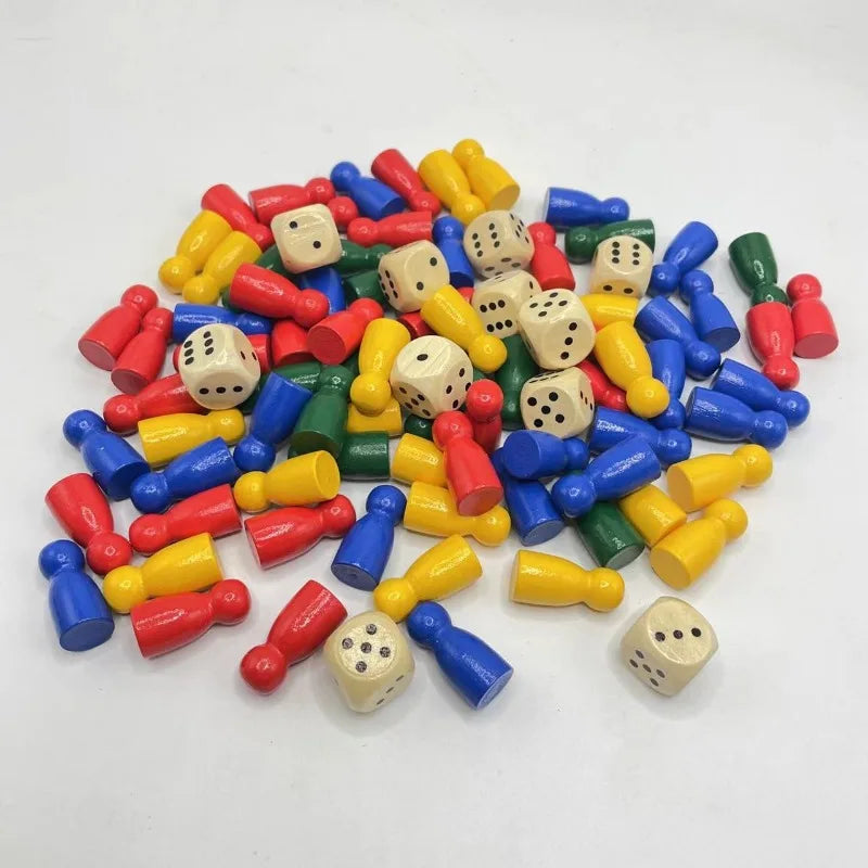 A Set Board Game Flying Chess Checkers Pieces Board Game Flying Chess Checkers Pieces Gobang Puzzle Chessboard Games Accessories