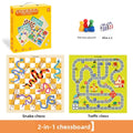 Wooden Multifunctional Board Game Chess, Flying Chess Adult Interactive Board Game Children's Puzzle Toys and Gifts