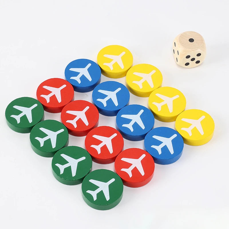 A Set Board Game Flying Chess Checkers Pieces Board Game Flying Chess Checkers Pieces Gobang Puzzle Chessboard Games Accessories