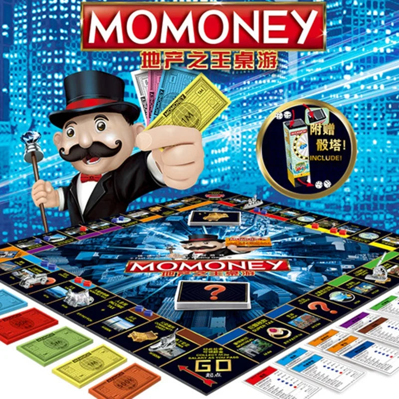 Family Party Fun Game Monopoly Board Games Real Estate King Deluxe Edition Large Adult Multiplayer Party Interactive Toy