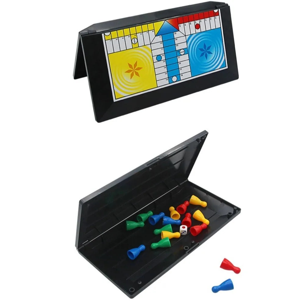 Classic Foldable Ludo Game Set Parent Child Interaction Strategy Game Flying Chess Board Game for Teens Kids